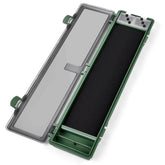 Luroad carp fishing hook storage box opened, showing 12 pins